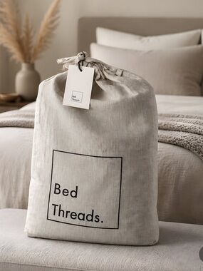 Bed Threads Olive Fitted Sheet 100% French Flax Linen
